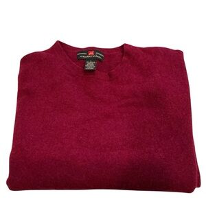 Members mark men’s 100% cashmere maroon crew neck sweater long sleeve size large